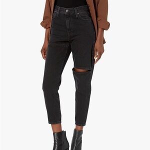 Levi’s Sliced High-Wasted Mom Jeans - Women's Black Tapered Rigid Denim